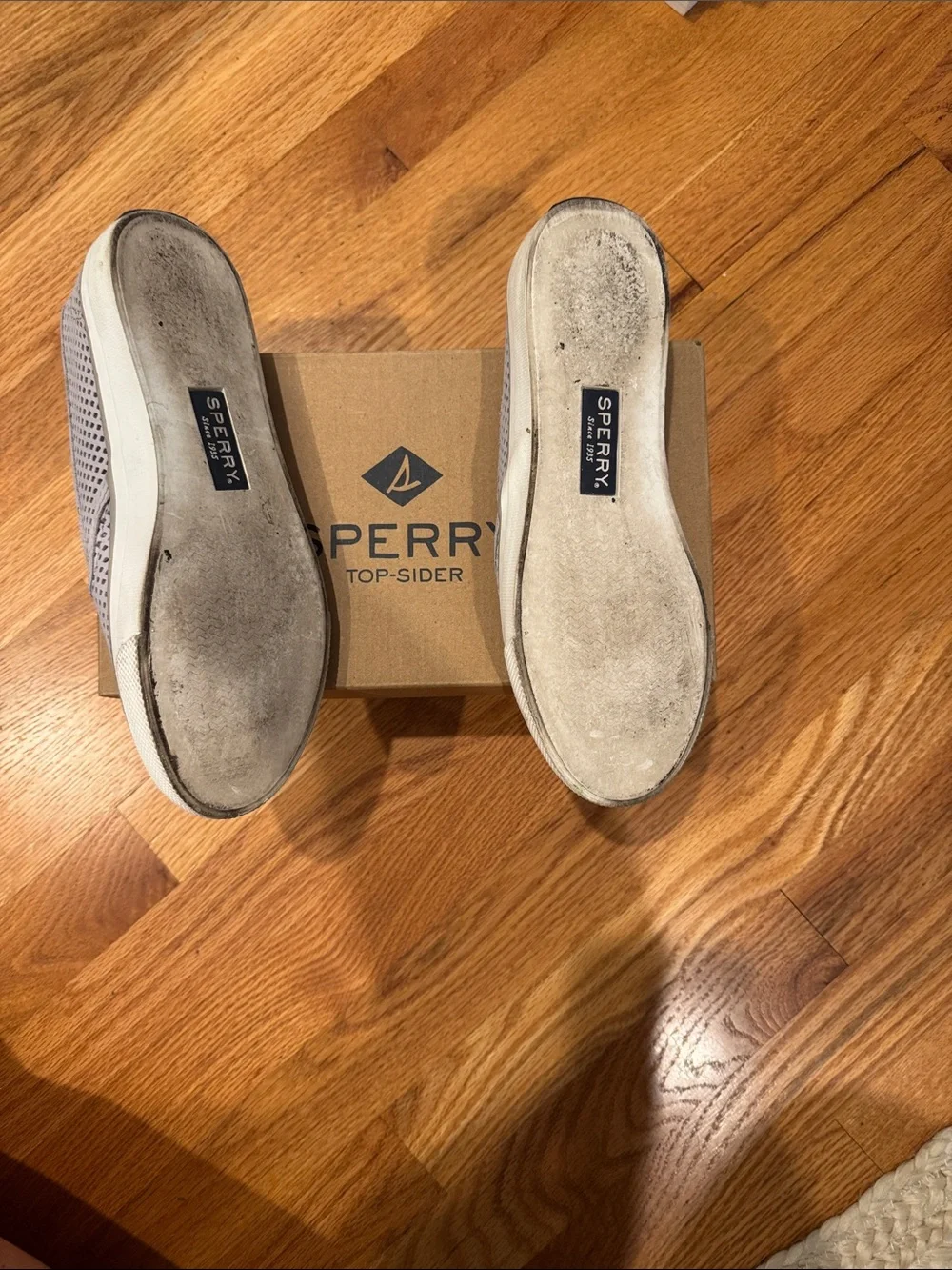 Sperry Women’s Slip-On Perforated Leather Sneakers - Light Gray